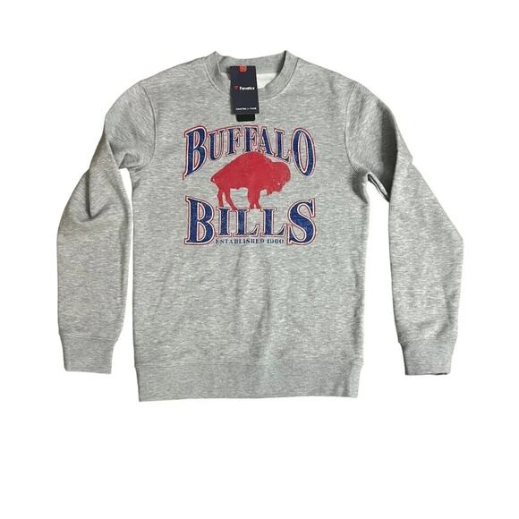 Fanatics Branded Heathered Grey Buffalo Bills Playability Pullover Sweatshirt S - Picture 1 of 4